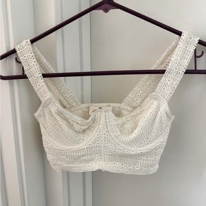 Pins & Needles by Urban Outfitters White Lace Bandeau Top